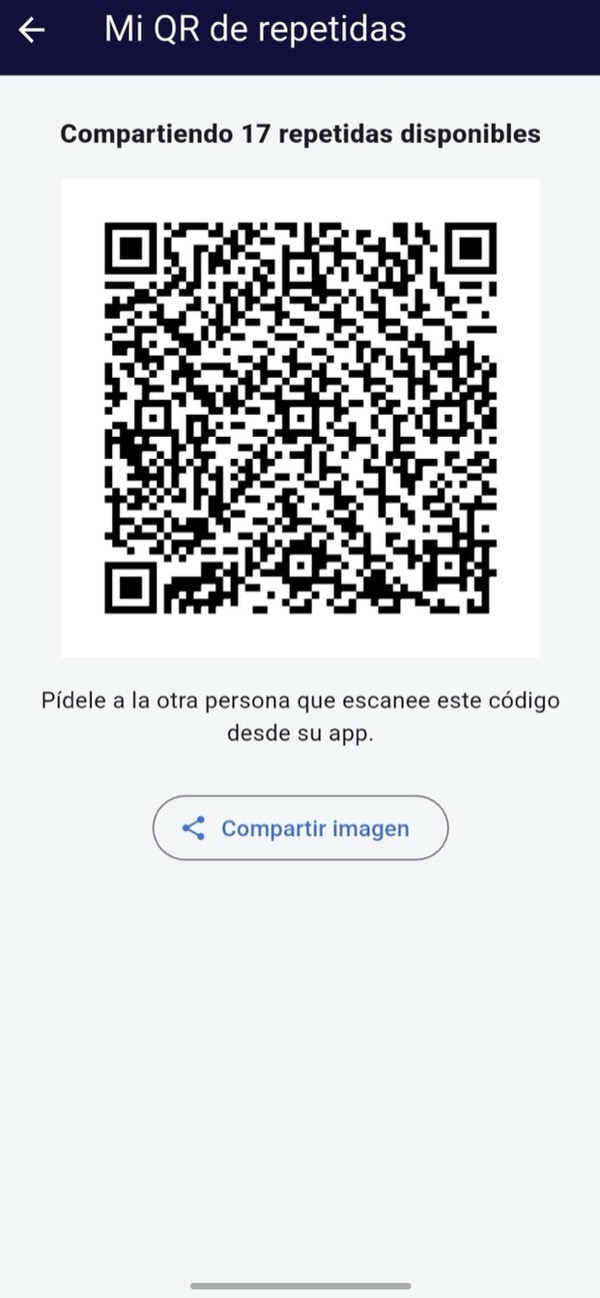 Código QR con repetidas para compartir